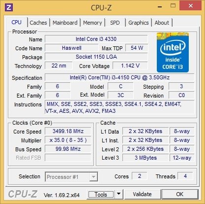 intel core i3 4330 CPU