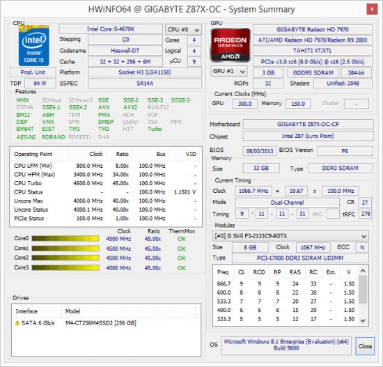 25 intel core i5 4670K system summary