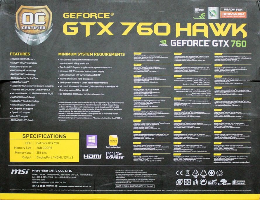 3 GTX 760 HAWK features