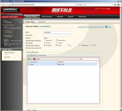 11 buffalo pro duo 2 shared folders
