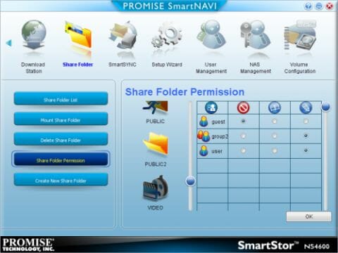 12 smartstor ns4600 folder permission