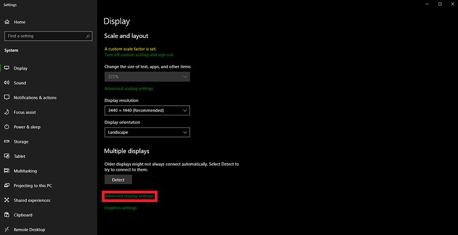 changing refresh rate in windows 10 1