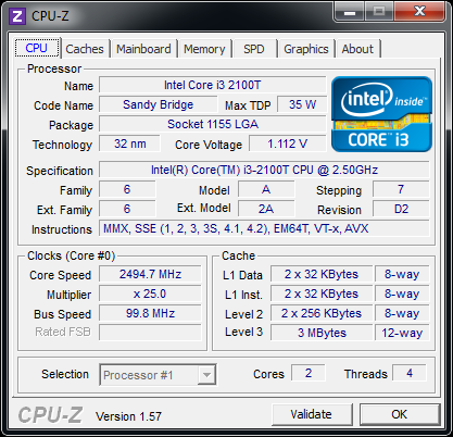 10 intel core i3 2100T cpu