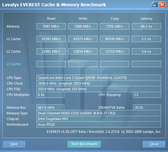 19 yorkfield cache& memory benchmark