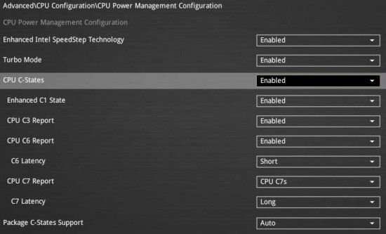 32 cpu power managment configuration