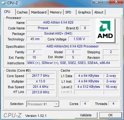 5 amd athlon II x4 620 cpu