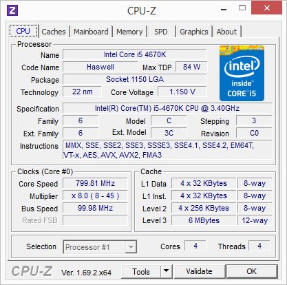 57 intel core i5 4670K cpu