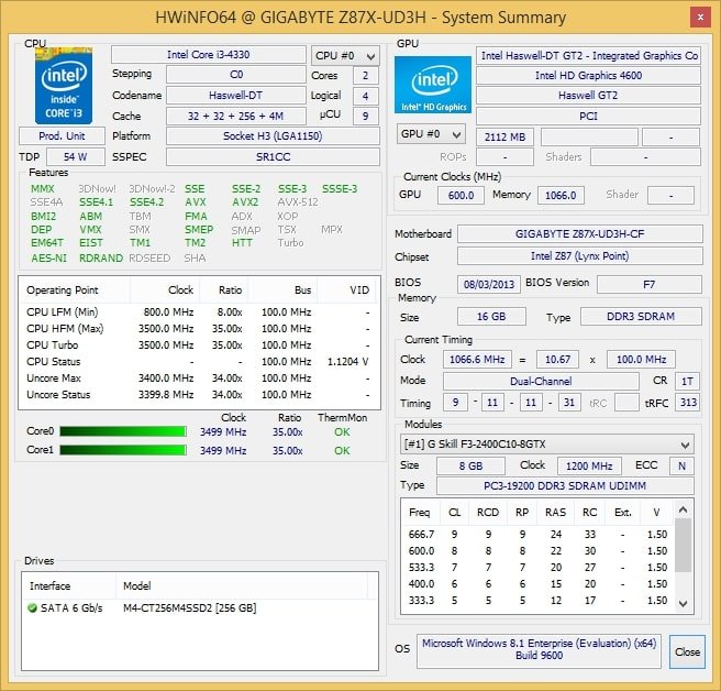 i3 4330, haswell GT2 2