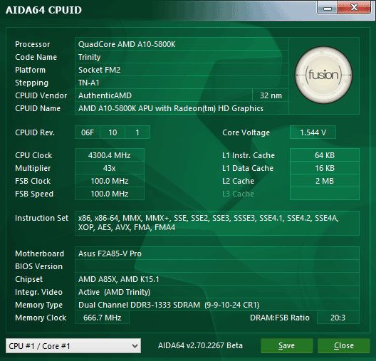 26 quadcore AMD A10-5800K aida 64