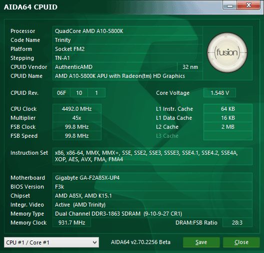 29 quadcore AMD A10-5800K aida64