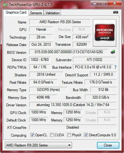 36 AMD Radeon R9 200 gpu