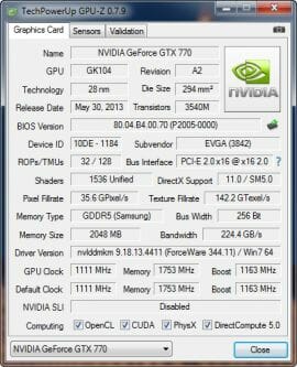 45 EVGA GeForce GTX 770 techpowerup