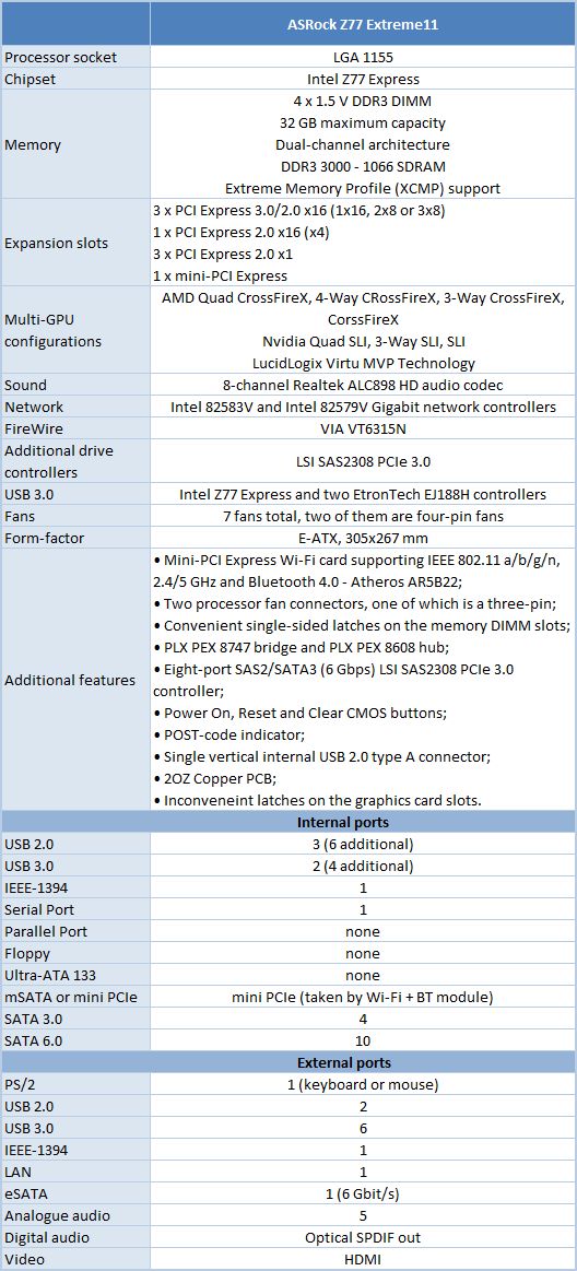 8 z77 extreme specifications