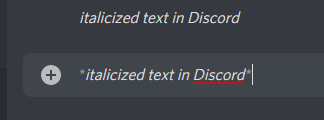 italicize text in Discord