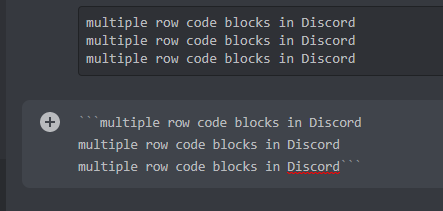 multiple code block text in Discord