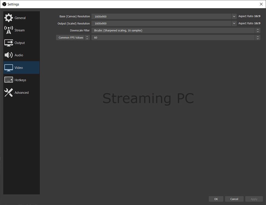 obs streaming pc video settings