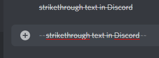 strikethrough text in Discord