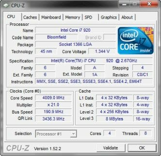 intel core i7 920 cpu z