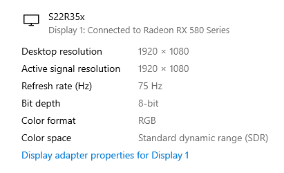 screen refresh rate information
