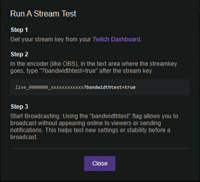 twitch stream test