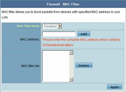 36 firewall mac filter