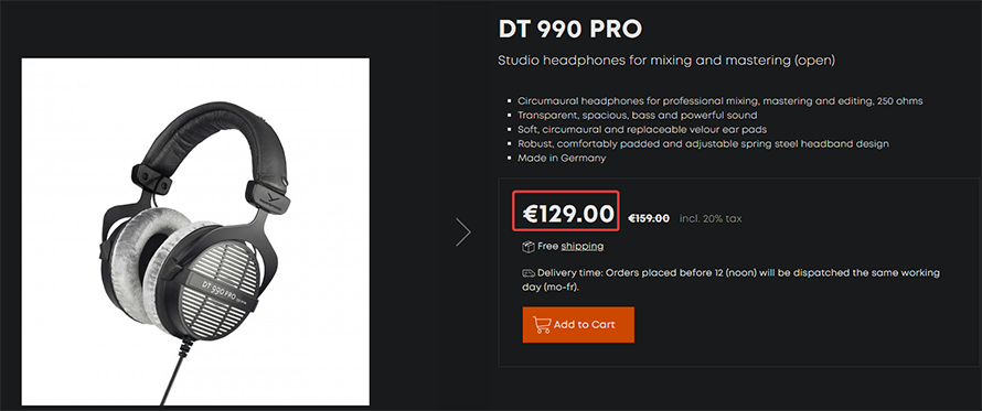 dt 990 pro store page