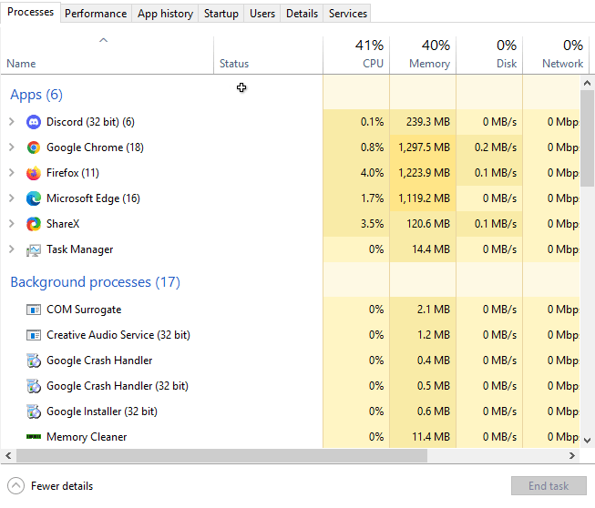browsers in task manager