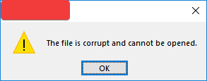 corrupted file message