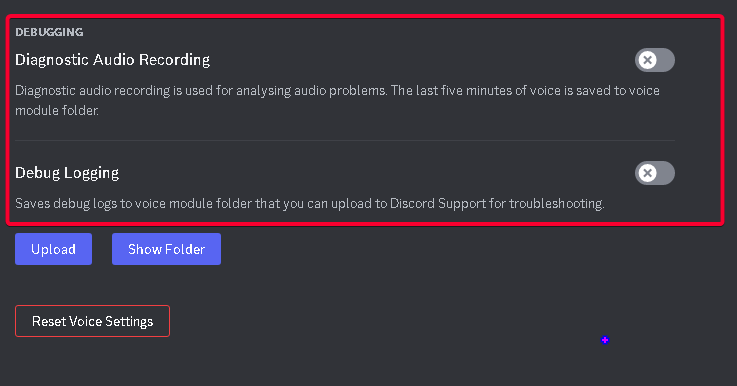 discord audio debugging