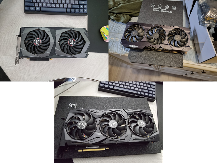 various graphics cards