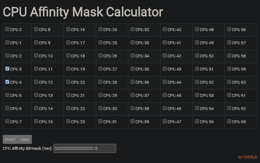 affinity mask calculator