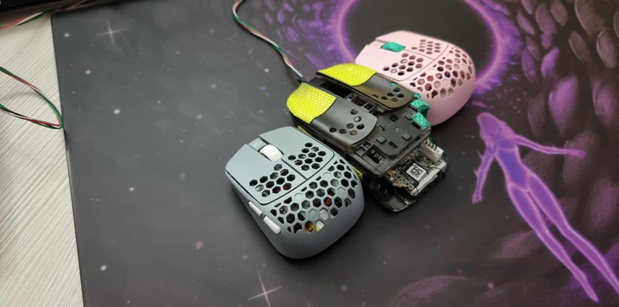 gaming mice of glass mousepad