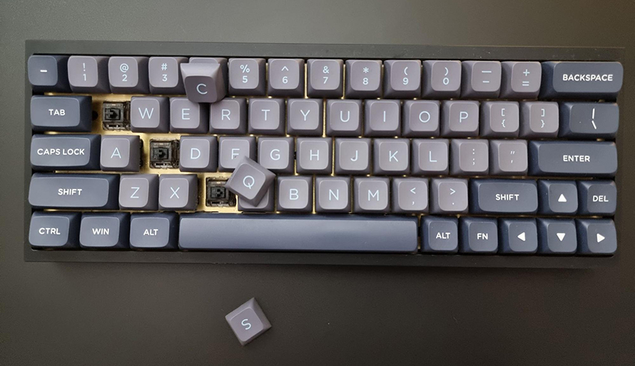 keyboard keycaps removed